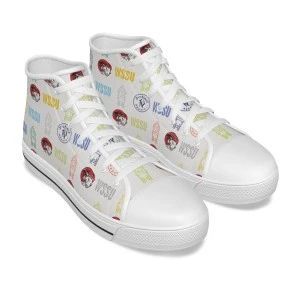 CLOCKTOWER (WSSU-INSPIRED) HIGH TOPS - CANVAS SHOES - WHITE 