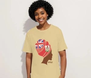 Bermuda Nubian Queen- T-shirt- Creme 