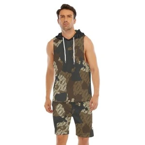 Bermuda Camo Map- Men's Sleeveless Vest &  Shorts Set