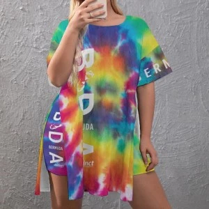 Bermuda Sport  (Tie Dye) Women's Split Top  Shorts Set