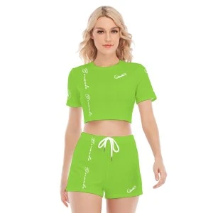 Bermuda Sport- Women's Casual Shorts Set (Green) 