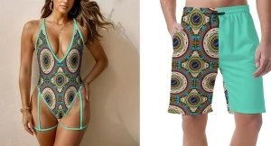 His & Hers - Bermuda African Roots Swim Set