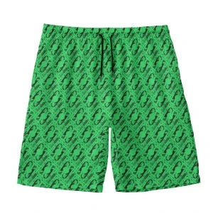 Bermuda Map Repeat (Green)- Men's (Unisex) Swim Trucks /Shorts with Lining 