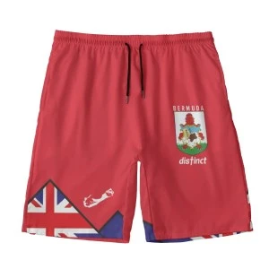 Bermuda Flag (Red)- Men's (Unisex) Swim Trucks /Shorts with Lining 