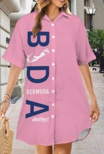 Bermuda Sport Shirt  Dress  (National Team Colors Pink/Blue ) 