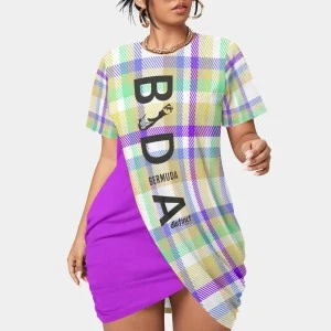 Bermuda Sport Hem Dress  (Purple Pattern) 