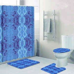 CUPMATCH 4-PIECE Bathroom Shower Set--St George's Colors Animal Print 