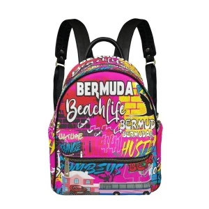 BERMUDA Graffiti LUXURY SMALL BACKPACK  (Pink) 