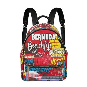BERMUDA Graffiti LUXURY SMALL BACKPACK  (Red) 