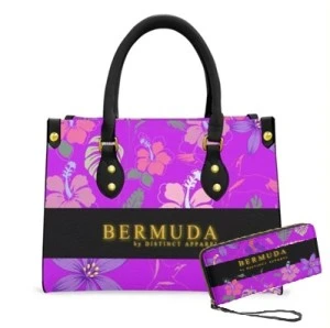 Bermuda Floral (Purple)Women's Tote Bag & Wallet Set