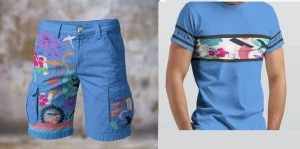 Bermuda Moongate- Unisex- Cargo Shorts & Tshirt Set (Blue)