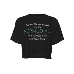 PERFECT BERMUDIAN- WOMEN'S CROP T-SHIRT (Black)