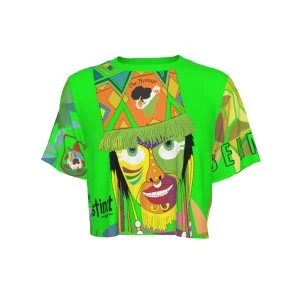 BERMUDA GOMBEY AYO! - WOMEN'S CROP T-SHIRT (Green) 
