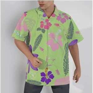 Bermuda Foral- Button Up Hawaiian Shirts (Unisex) (Green) 