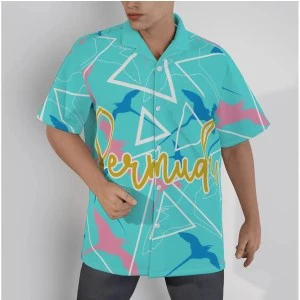 Bermuda Longtail- Button Up Hawaiian Shirts (Unisex) (Blue) 