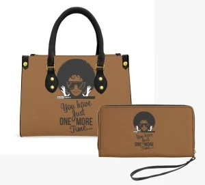 DON'T MESS WITH ME- DIASPORA EMPOWERMENT- TOTE BAG & WALLET SET (BROWN) 