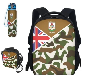 Bermuda Camo  - Back to School Set -Backpack, Tumbler & Lunch Bag (Flag & Army Duo)