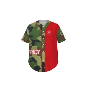 RAMILY (CAMO)- WSSU-INSPIRED BASEBALL SHIRT -  (ARMY RED)