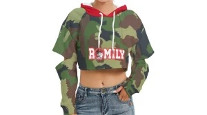 RAMILY (CAMO)- WSSU-INSPIRED CROP HOODIE -  (ARMY)