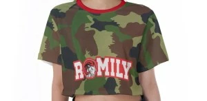 RAMILY (CAMO)- WSSU-INSPIRED CROP SHIRT-  (ARMY)
