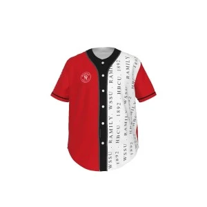 1892 STATEMENT COLLECTION- WSSU-INSPIRED BASEBALL SHIRT -  (Red&White)