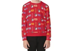 CLOCKTOWER- WSSU-INSPIRED- KIDS Longsleeve SHIRT (RED)