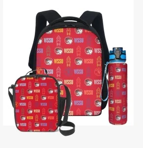 CLOCKTOWER- WSSU-INSPIRED  - Back to School Set -Backpack, Water Bottle & Lunch Bag (Red)