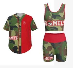 His & Hers - WSSU-INSPIRED ARMY Set (Red) Baseball Jersey & Two-Piece Set 