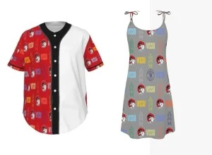 His & Hers - WSSU-INSPIRED Clocktower Set (Red/Grey) Baseball Jersey & Dress Set 