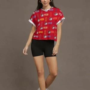 CLOCKTOWER- WSSU-INSPIRED CROP OPEN BACK SHIRT