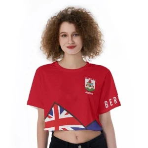 BERMUDA DISTINCT (FLAG DESIGN) - WOMEN'S CROP T-SHIRT (RED)