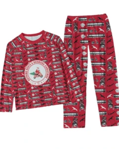 Bermuda Christmas Vibes Unisex Adult's Red Pajamas 