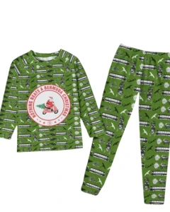 Bermuda Christmas Vibes Unisex Kid's Green Pajamas 