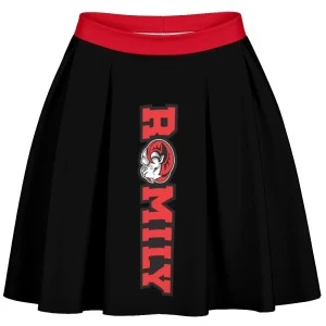 WSSU RAMILY -- SHORT PLEATED SKIRT (BLACK & RED) 