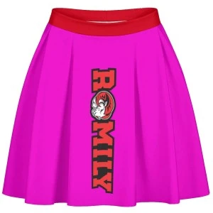 WSSU RAMILY -- SHORT PLEATED SKIRT (PINK & RED) 