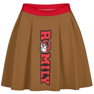 WSSU RAMILY -- SHORT PLEATED SKIRT (brown & RED) 