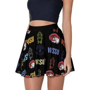 CLOCKTOWER WSSU-inspired -- SHORT PLEATED SKIRT (BLACK+) 