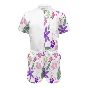Bermuda FLORAL (WHITE) EFFORTLESSLY COOL - Men’s Shirt Jumpsuit