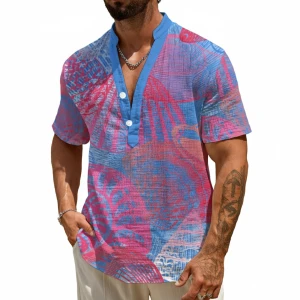Bermuda Seashell Men's Polo Shirt (Pink & Aqua)