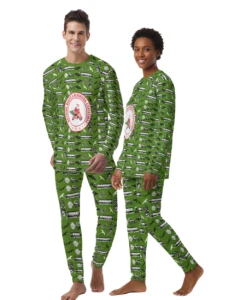 Bermuda Christmas Vibes Unisex Adult's Green Pajamas (Jogger Style Pants)