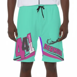Bermuda 411 (Teal & Pink) - Men's Swim Trunks/Shorts 
