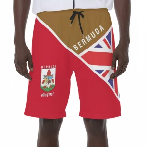 Bermuda Flag (Red & Brown) - Men's Swim Trunks/Shorts