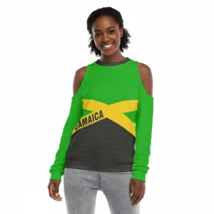 Jamaican Colors Cold Shoulder Top