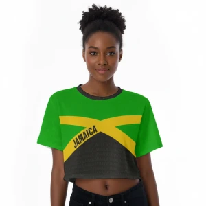 Jamaican Colors Cropped Shirt