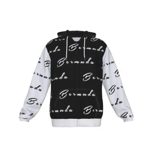 Bermuda Baddie (Black White) Unisex Zipper Jacket Hoodie