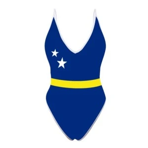 Curacao  Sexy Swimwear- One Piece Backless Deep V-Neck Bikini 