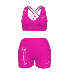 Bermuda Baddie - Women's Bra & Shorts Set (Pink) 