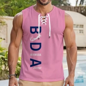 Bermuda Sport Shirt- Men's TankTop with Drawstring (National Team Colors Pink)