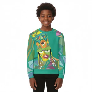 Bermuda Gombey Ayo! (Green) Unisex Kids Christmas Sweater