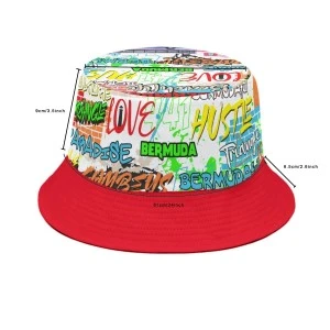 Bermuda Graffiti bucket hat (Red)